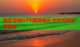 暗区禁网APP骗局曝光 你也可能是受害者