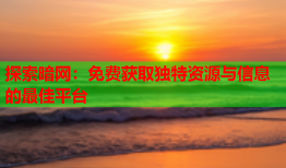 探索暗网：免费获取独特资源与信息的最佳平台
