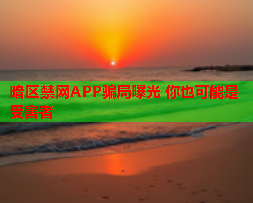暗区禁网APP骗局曝光 你也可能是受害者