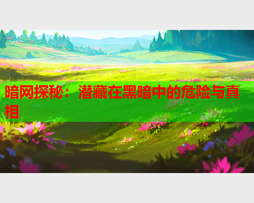 暗网探秘：潜藏在黑暗中的危险与真相