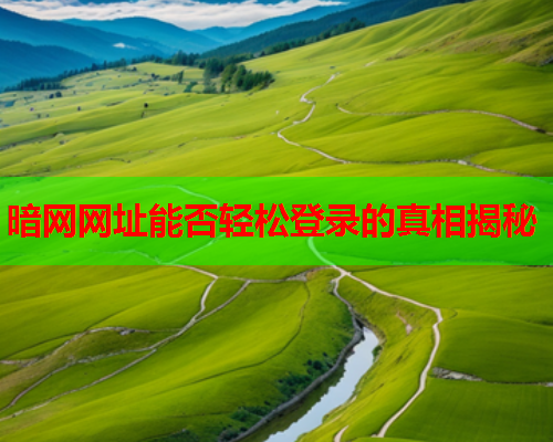 暗网网址能否轻松登录的真相揭秘