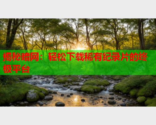 揭秘暗网：轻松下载稀有纪录片的终极平台
