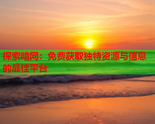 探索暗网：免费获取独特资源与信息的最佳平台