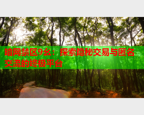 暗网禁区9幺：探索隐秘交易与匿名交流的终极平台