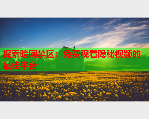 探索暗网禁区：免费观看隐秘视频的最佳平台
