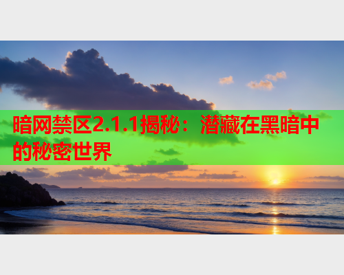 暗网禁区2.1.1揭秘：潜藏在黑暗中的秘密世界